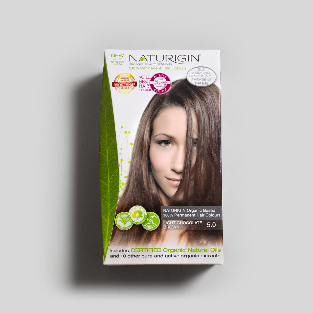NATURIGIN natural hair dye – Light Chocolate Brown 5.0